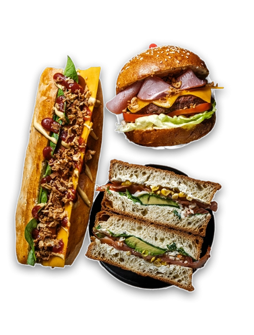 Snacking fait maison chez Maison Vivien à Caen : hot-dog gourmand, burger artisan et sandwich frais pour votre pause déjeuner